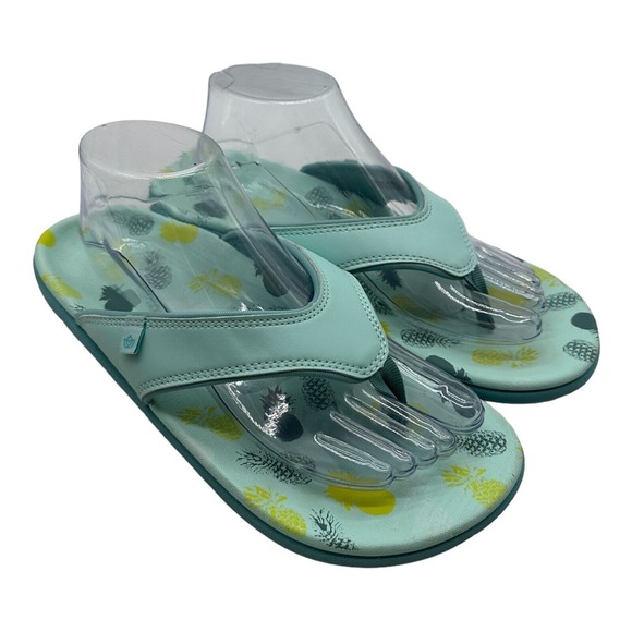 Spenco Yumi‎ Thong Sandals Womens 10 D Pineapples Fruitopia Orthotic Flip Flop - Picture 1 of 11